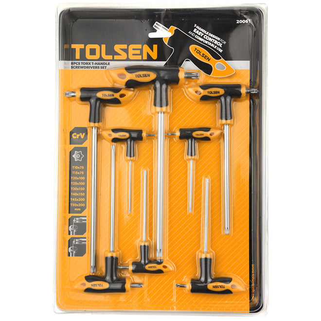 8支裝 T10~T15 T柄星匙套裝  TOLSEN 東森牌