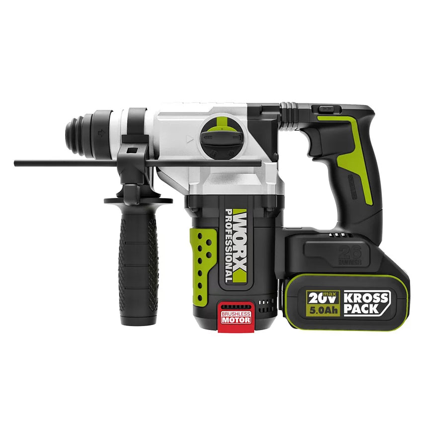 電錘 20V 充電式 鋰電 無刷電機 三用 錘鑽+平鑽+鏟鐅 WORX 威克士 WU389 - 3T 三行店